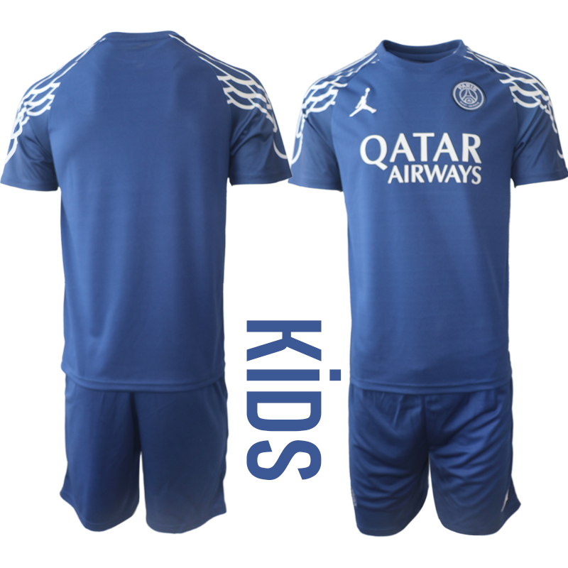 Youth 2025-2026 Club Paris St German away Blue Blank Soccer Jersey->paris st german jersey->Soccer Club Jersey